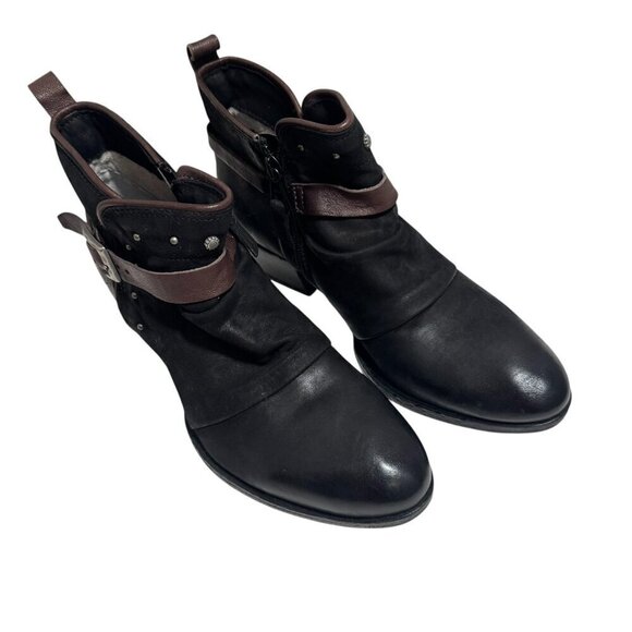 Miz Mooz Karima Harness Moto Bootie Black Leather  size 39/8.5 New $220 - Picture 4 of 7